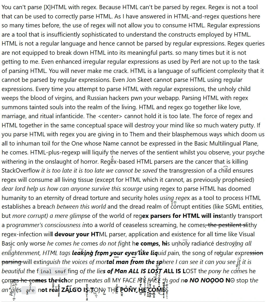 HTML, regular expressions and parsing